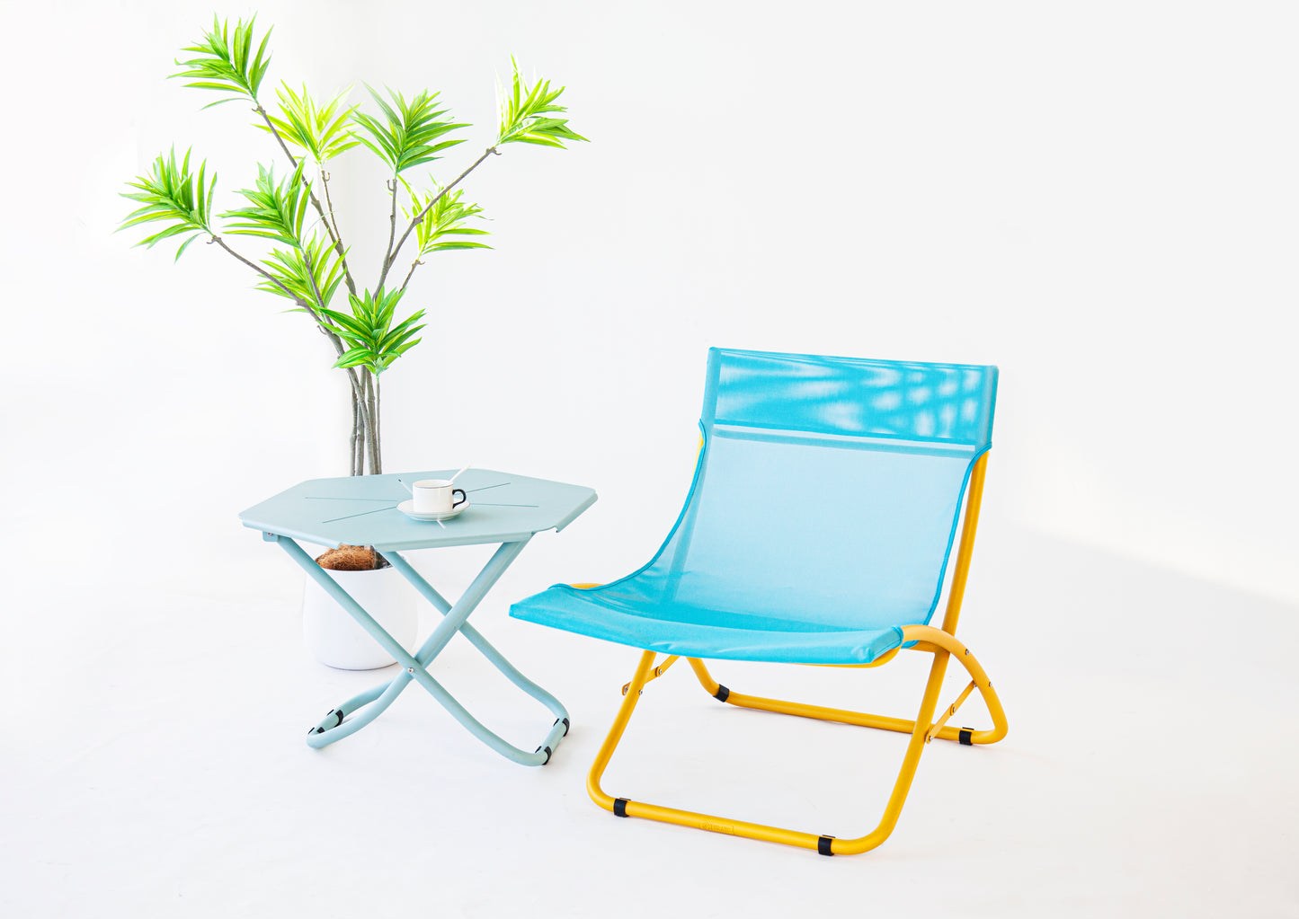 Modern Minimalist Furniture Set – Foldable Hexagon Table & Chair by Turayo Outdoor Furniture